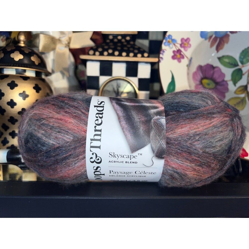Yarn by Loops & Threads® Skyscape Paysage Celeste Navy & Silver Multi ONE Skein